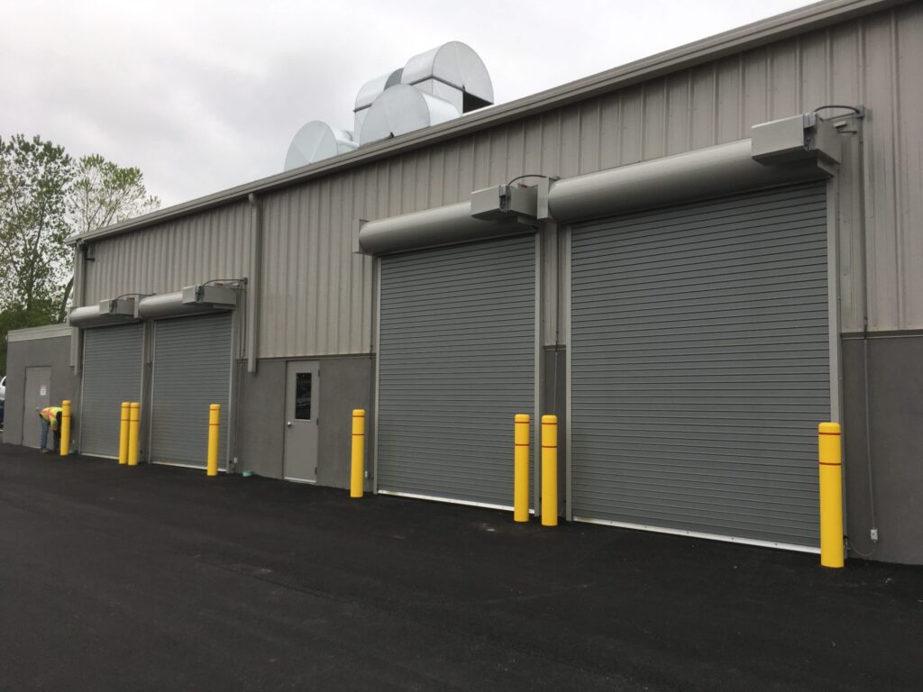 Commercial coiling doors.